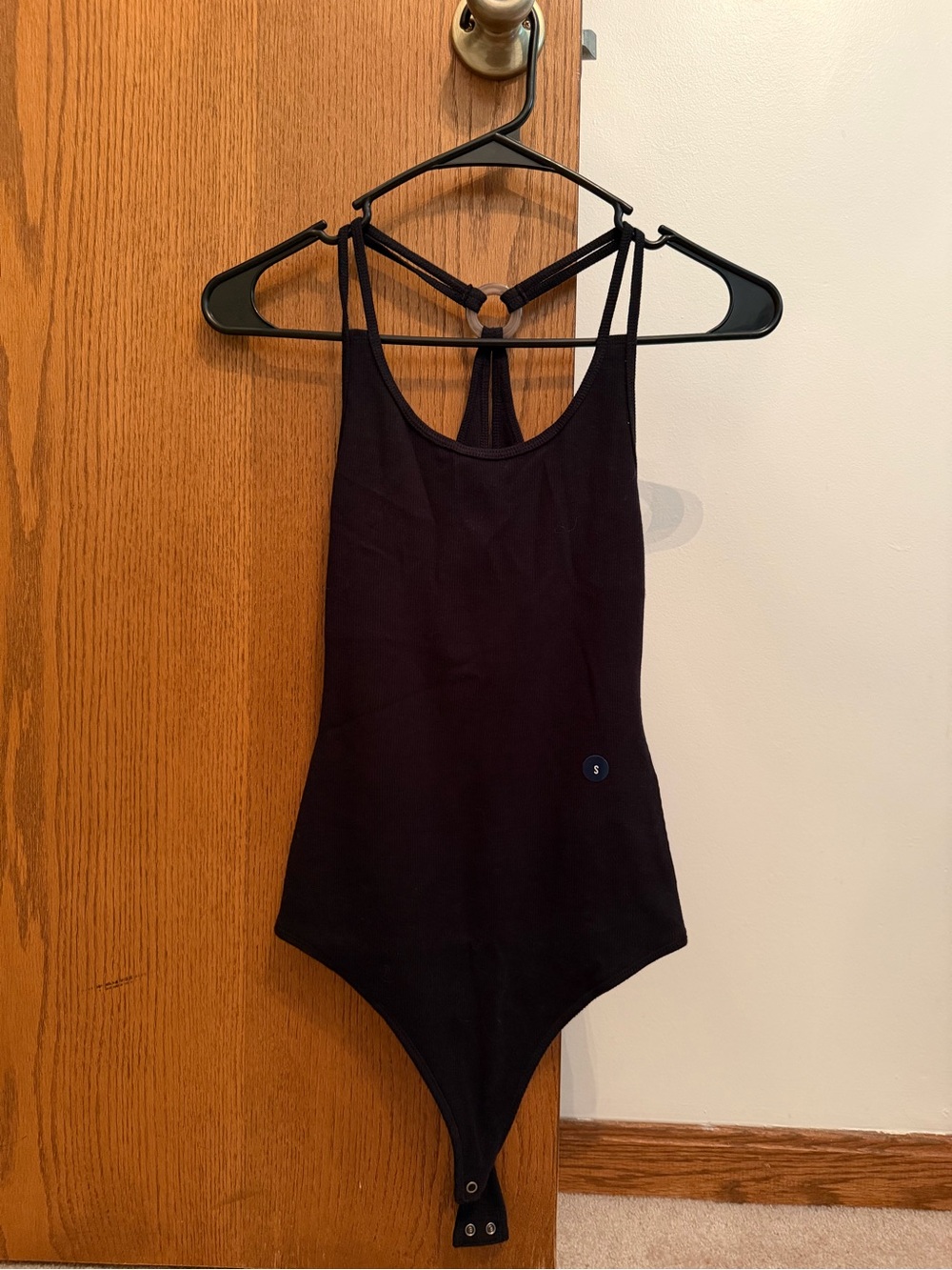 Abercrombie & Fitch Black Strappy Scoop Neck Bodysuit